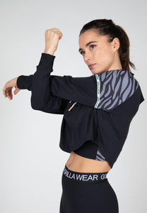 Zion Cropped Hoodie - Black