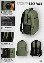 Load image into Gallery viewer, Duncan Backpack - Army Green