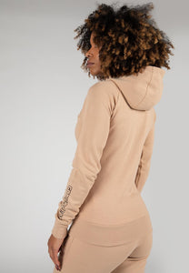 Marion Zipped Hoodie - Beige