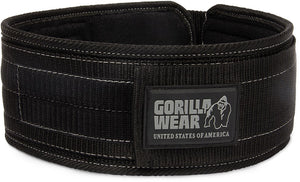 Gorilla Wear 4 Inch Nylon Lifting Belt - Black/Gray