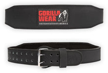 Load image into Gallery viewer, Gorilla Wear 4 Inch Padded Leather Lifting Belt - Black/Red