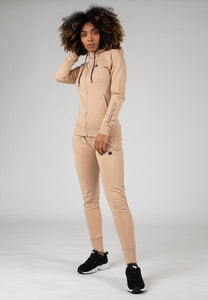 Marion Zipped Hoodie - Beige