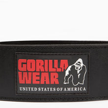 Load image into Gallery viewer, Gorilla Wear 4 Inch Padded Leather Lifting Belt - Black/Red