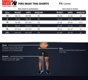 Piru Muay Thai Shorts - Black