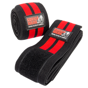 Knee Wraps - 2m - Black/Red