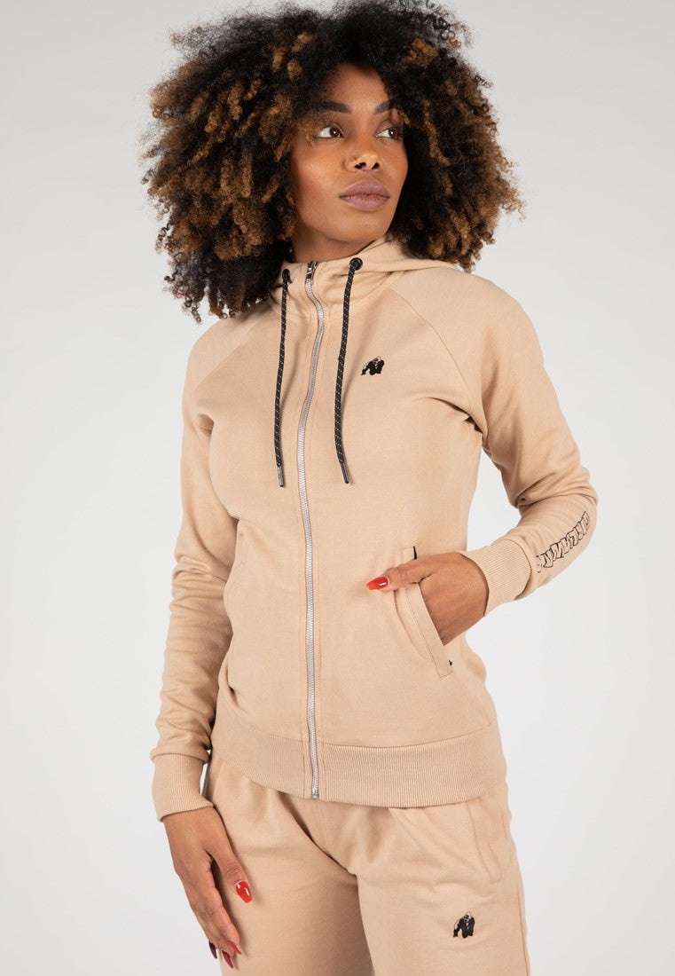 Marion Zipped Hoodie - Beige