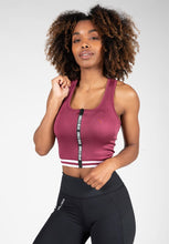 Load image into Gallery viewer, Mesa Zip Front Crop Top - Burgundy Red