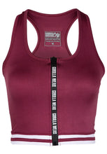 Load image into Gallery viewer, Mesa Zip Front Crop Top - Burgundy Red